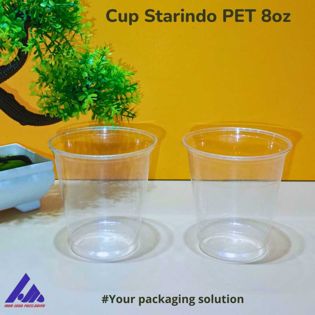 GELAS CUP PET 8OZ  STARINDO @50pcs
