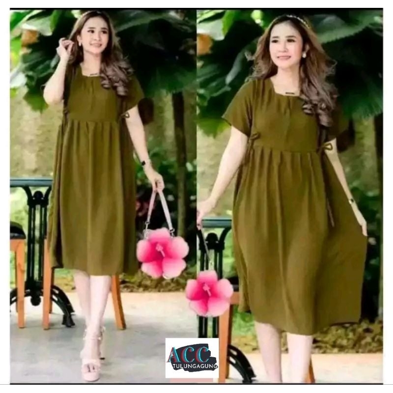 DRESS CRINGKLE LUNA / DADA REMPEL DASTER LUNA KEKINIAN