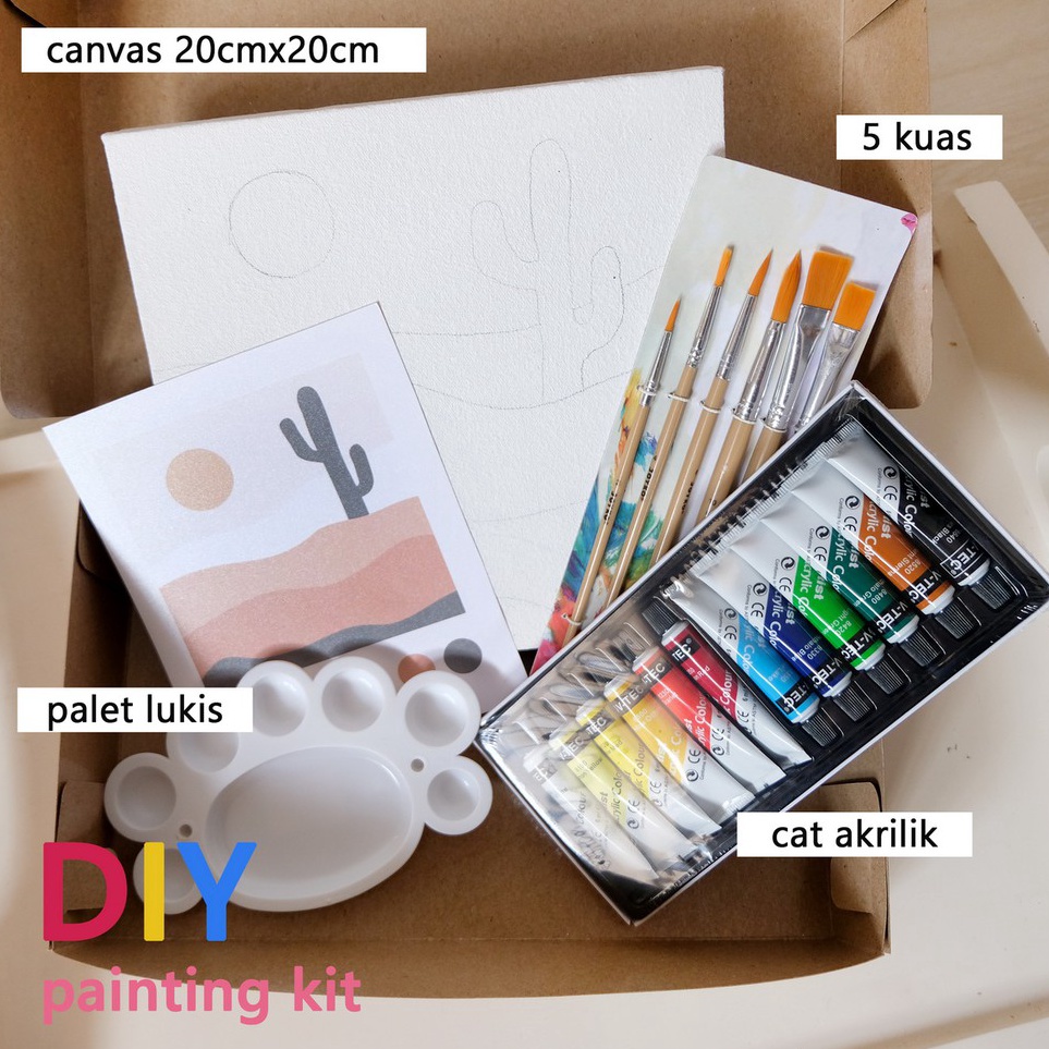 

ART A14S Paket Melukis Aesthetic Paint By Number 2 x 2 painting kit Komplit