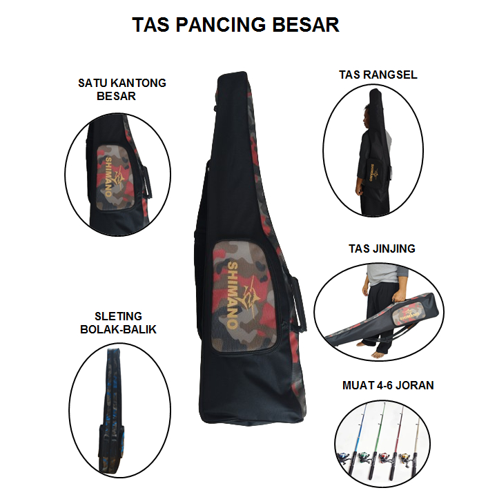 Tas Pancing Jumbo Tas Pancing Besar Tas Pancing Muat Banyak Tas Pancing 4 sampai 6 Jorang Bisa Masuk