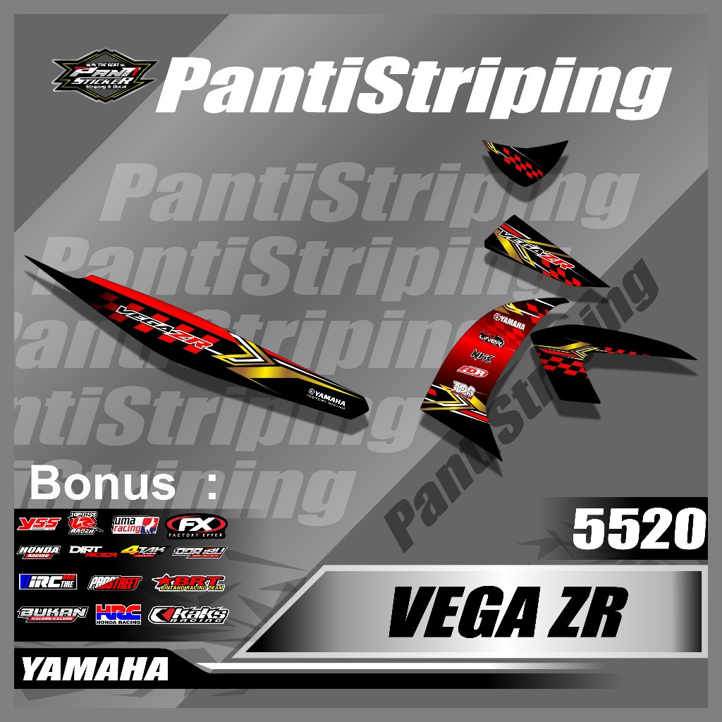 Striping Sticker Motor Yamaha VEGA ZR Desain Racing- skotlet striping aksesoris vega zr List Variasi