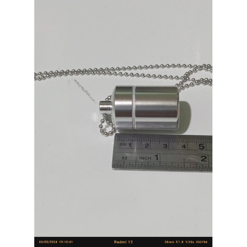 [COD ] Liontin tabung minyak aluminium buka tutup