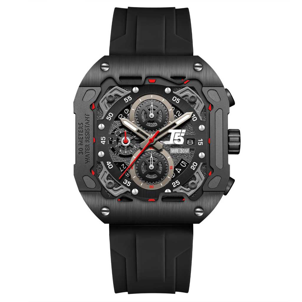 Jam Tangan Pria Terbaru/Jam Tangan Pria Terlaris/Jam Tangan Pria Kekinian T5 Seri 4087 Tali Rubber T