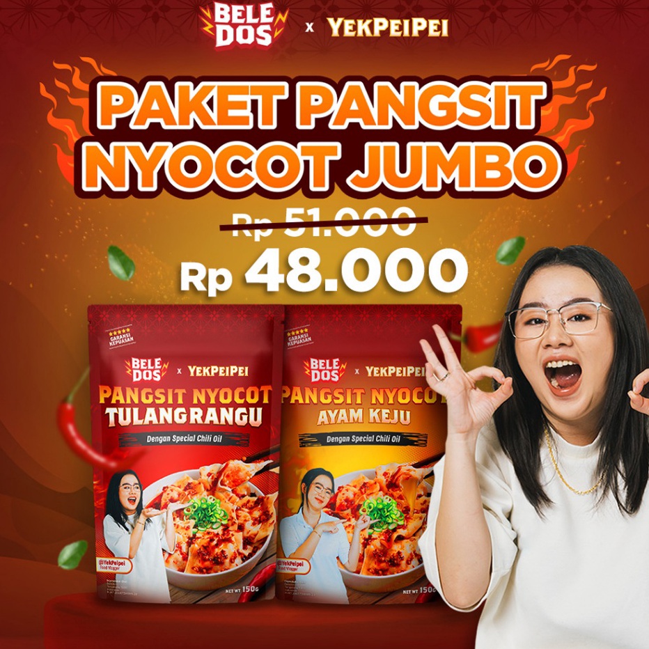 

99 BRANDS FESTIVAL Beledos x Yekpeipei Paket Pangsit Nyocot Jumbo Bisa Digoreng atau Direbus