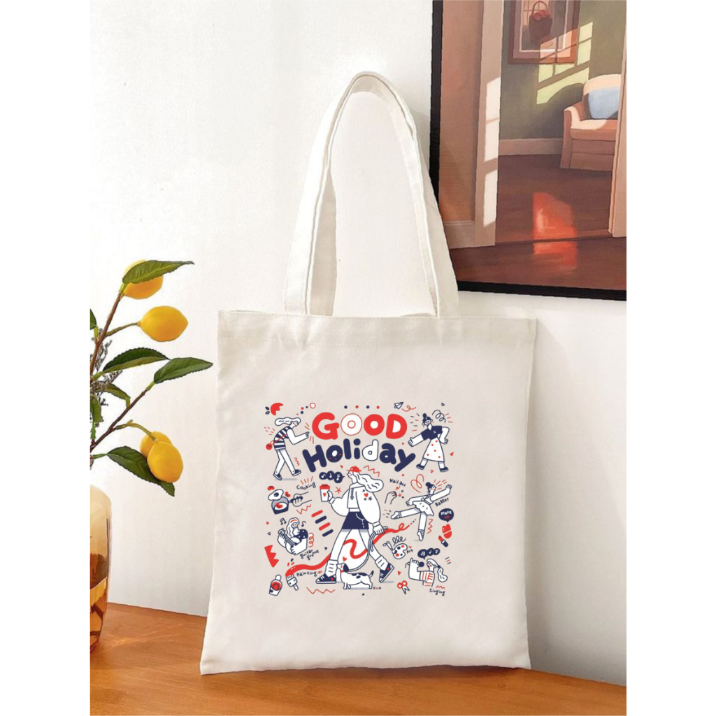 TOTE BAG HOLIDAY/TOTE BAG CUSTOM/TOTE BAG LUCU/TOTE BAG KULIAH/TOTE BAG KERJA