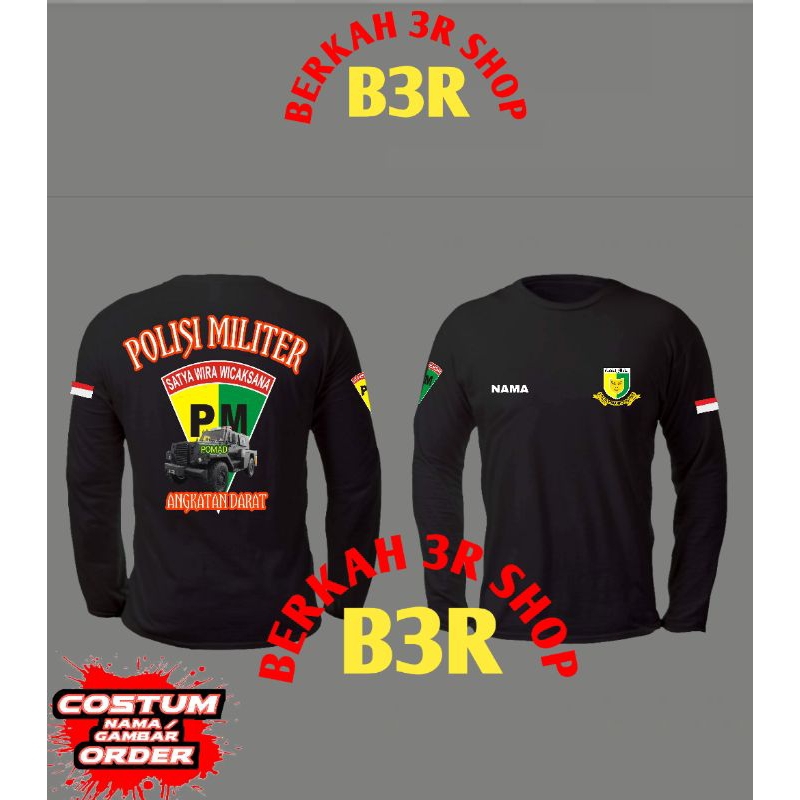 kaos pomad lengan panjang/pm/angkatan darat