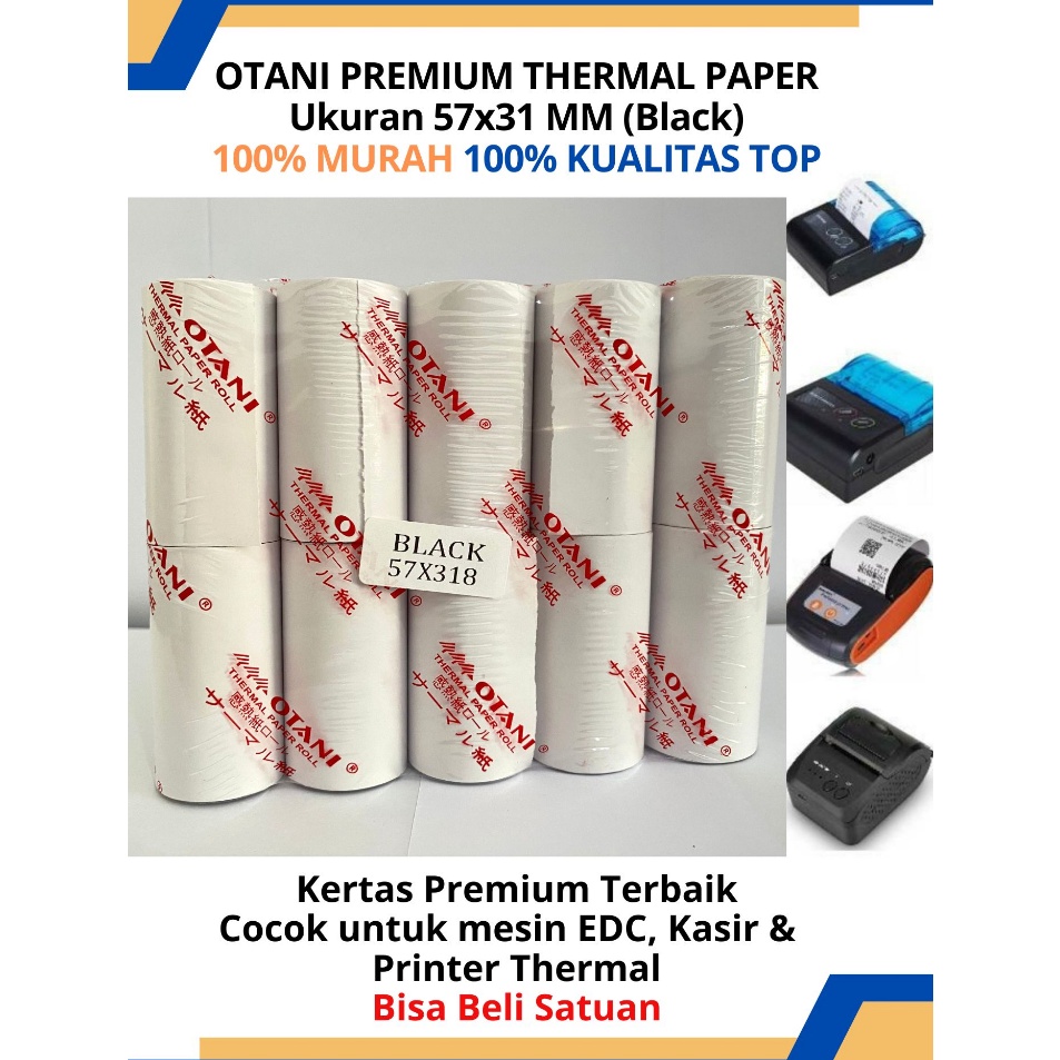 

Murah Terheboh Kertas Thermal Otani 57 x 31 57 x 3 Kertas Struk Paper Thermal