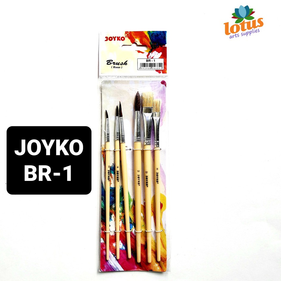 

Pusat Termurah Kuas Lukis Mix Nylon Brush Set BR1 Joyko AcrylicOilWatercolor