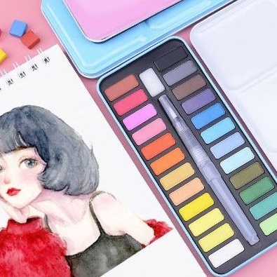 

Model Terpopuler Kaikki cat air watercolor set 24 warna water color alat cat air lukis set termasuk kuas dan kertas gambar