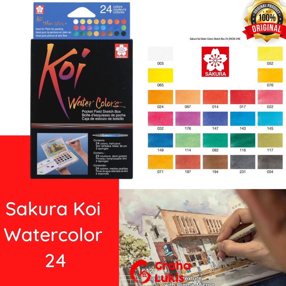 

KODE P2P4 Sakura Koi Watercolor Pocket 24 Colours