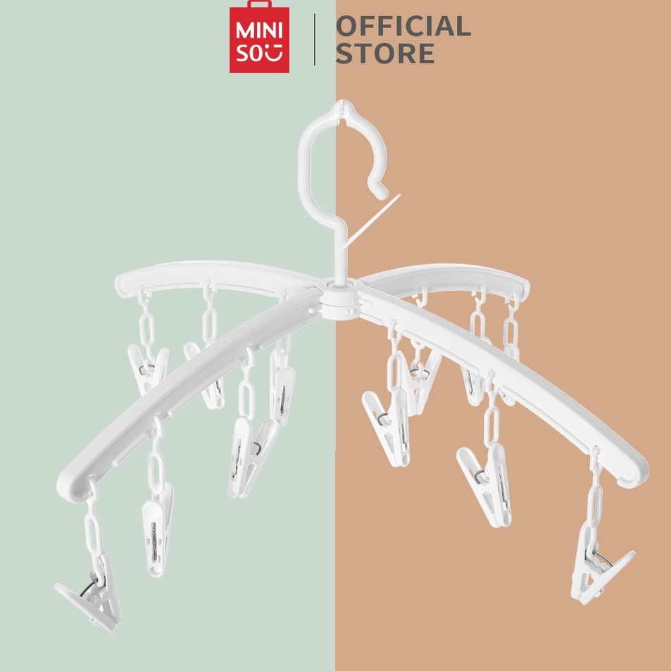 QO MINISO Hanger Jemuran Kaos Kaki Jemuran Baju Lipat Klip Portable