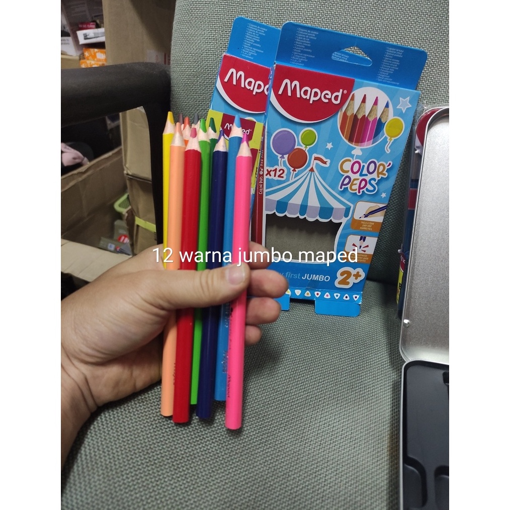 

KODE Y2G9 pensil warna jumbo maped 12 warna color peps