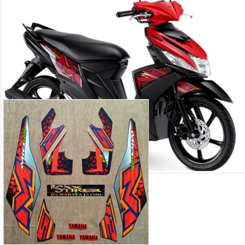 Striping Original Yamaha Mio M3 merah hitam tahun 2024