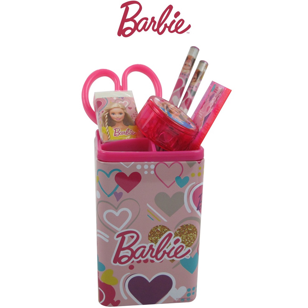 

ART Y49J BARBIE Stationery Set Alat Tulis Set Ori Penggaris Pensil Penghapus Serutan Gunting Pen Holder Karakter BB26