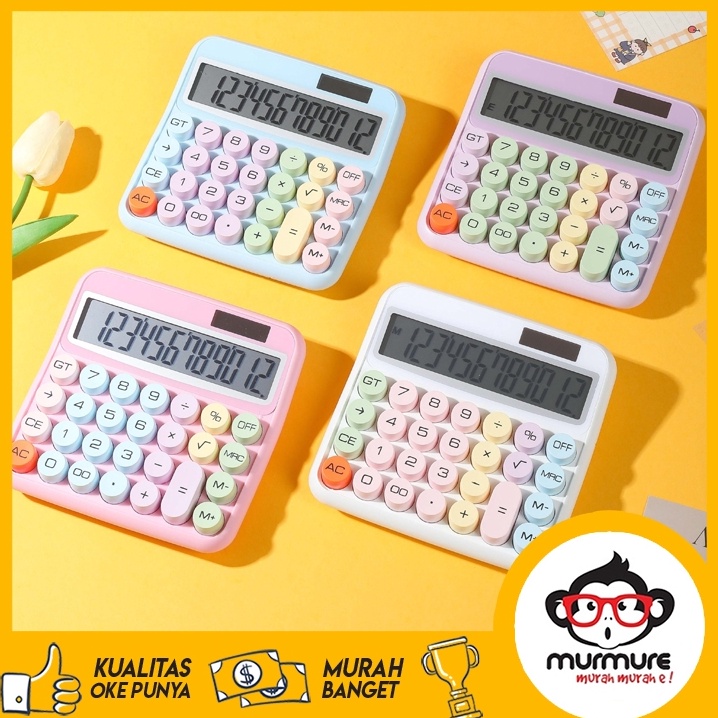 

ART U26W MURMURE FREE BATERAI KALKULATOR ALA KOREA INS DOPAMIN LUCU WARNA MACARON DISPLAY BESAR KEYBOARD DOT CANDY COLOR MACARON