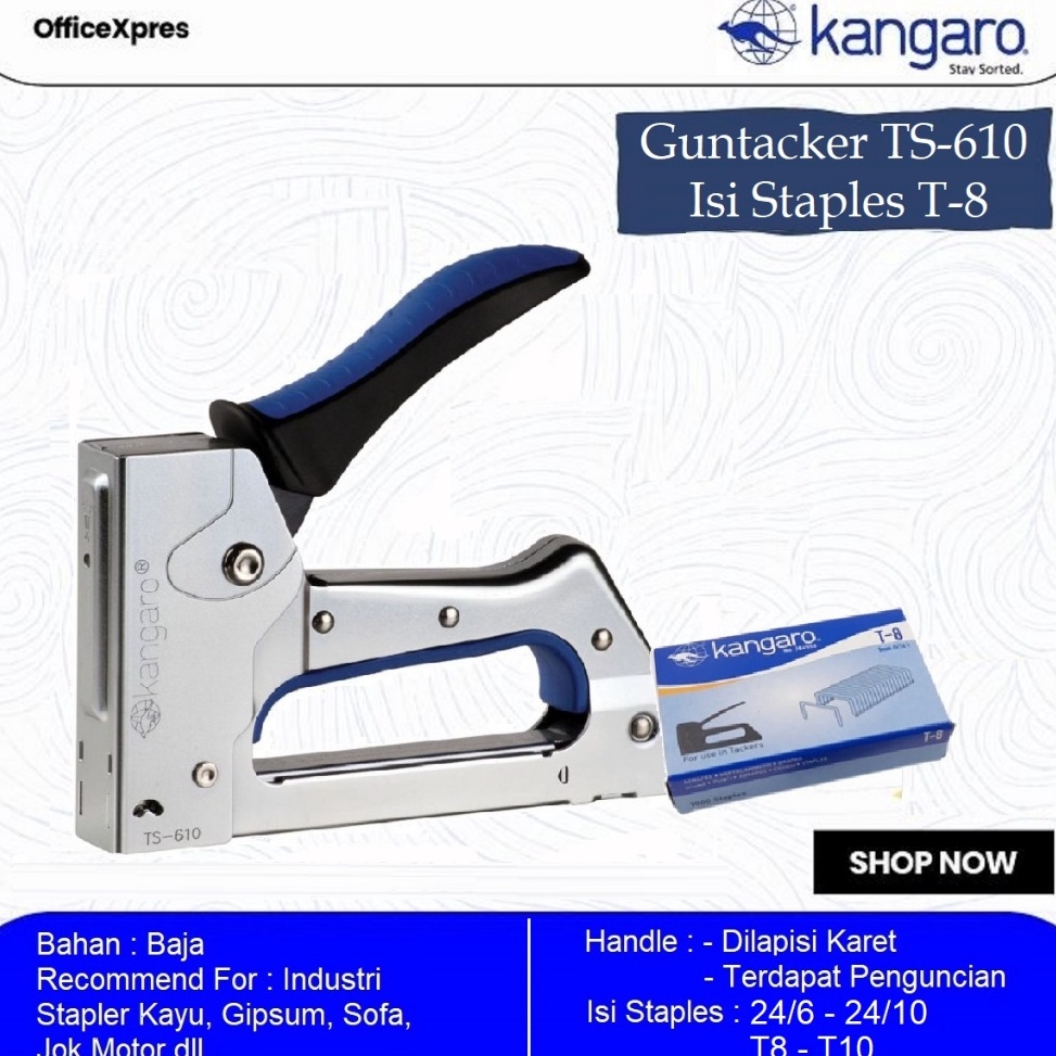 

ART M96X Alat Stapler Tembak Jok Kulit Motor Guntacker TS61 Sejenis MAX TGA Cekrekan Pengokot Stapler Sofa