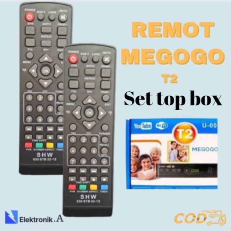 REMOTE STB MEGOGO T2/REMOT SET TOP BOX/SPARE PART TV AKSESORIS TV