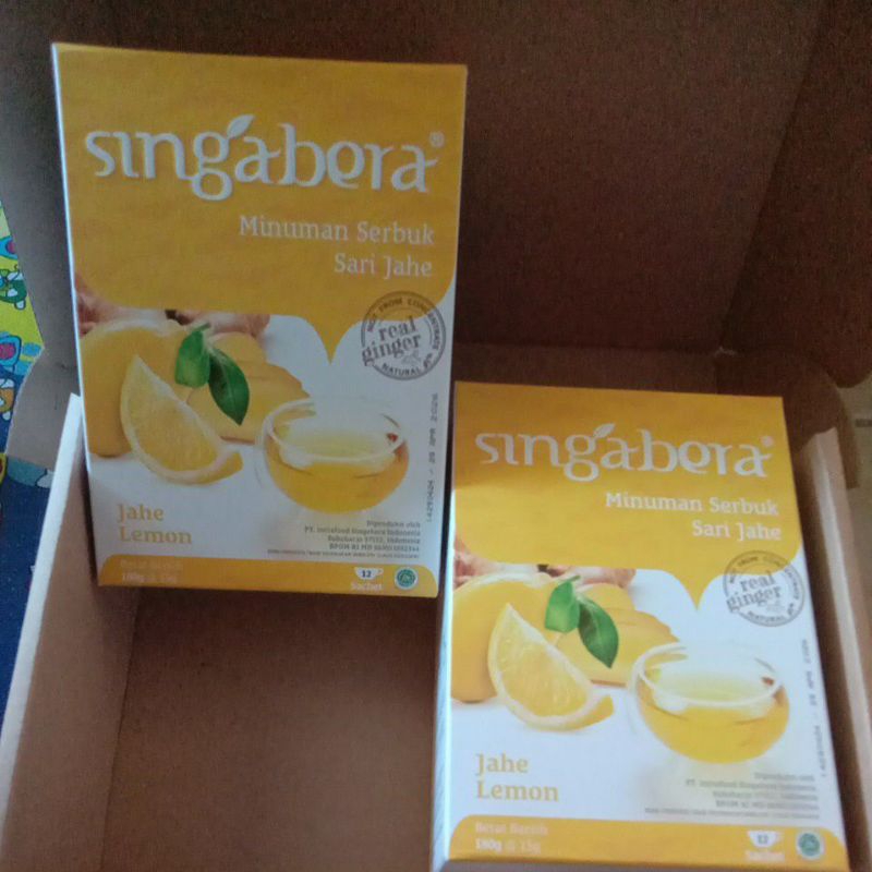 

Singabera premium lemon ginger ( jahe lemon ) satu box isi 12 sachet