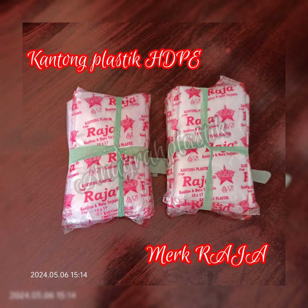Kantong plastik HD PE pingpong 10x17 ( 1/4 kg) per IKAT