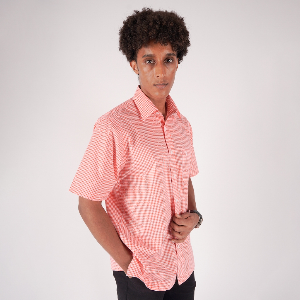 Kemeja Lengan Pendek Pierre Cardin Plaid Lomerch OG