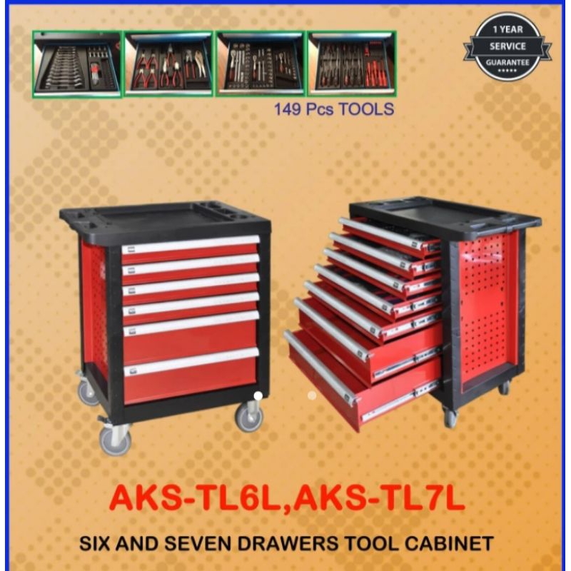 TOOL BOX 6 DRAWER TOOL KIT SET 149 PCS TOOLBOX CABINET TL6L