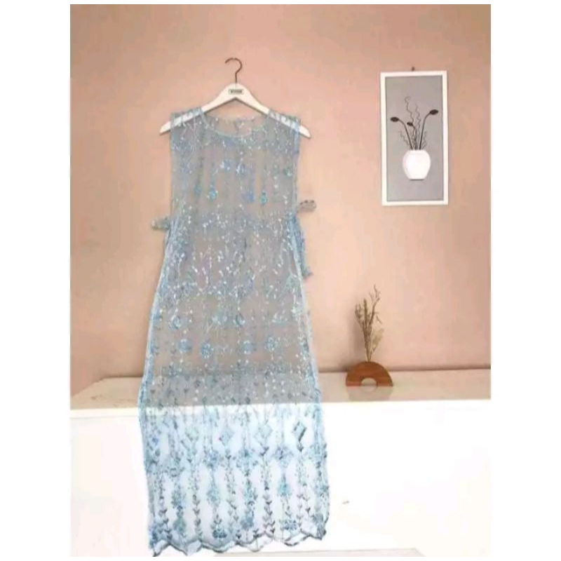 Outer Long Vest Rompi Brukat Premium / cardigan long vest