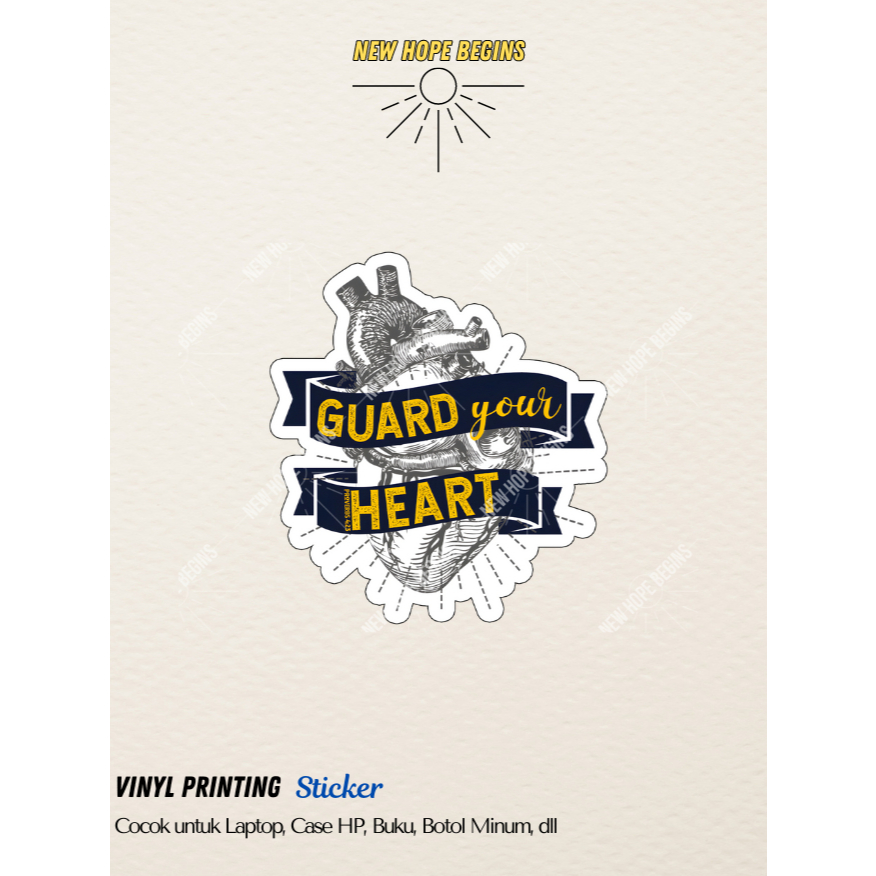 

STIKER ROHANI ALKITAB GUARD YOUR HEART / VINYL WATERPROOF ANTI AIR STICKER / STIKER AESTHETIC LAPTOP CASING HP BUKU HELM TUMBLR | NEW HOPE BEGINS