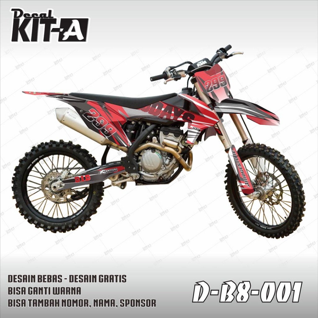 Decal sticker - stiker decal KTM 2016 motif MERAH LIS PUTIH HITAM D-B8-004