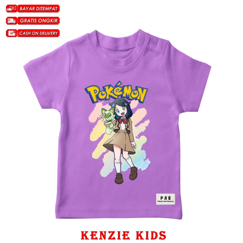 BAJU KAOS ATASAN ANAK MOTIF POKEMON NEW HORIZON