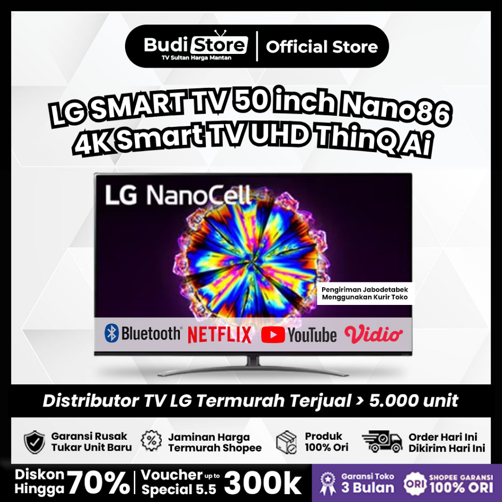 LG LED TV SMART TV 4K UHD 4K 50 INCH 50NANO86 NanoCell LG TV with Dolby Vision Dolby Atmos