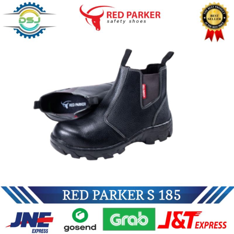 Sepatu Safety Red Parker S 185 / Safety Shoes Red Parker Original (UJUNG BESI)