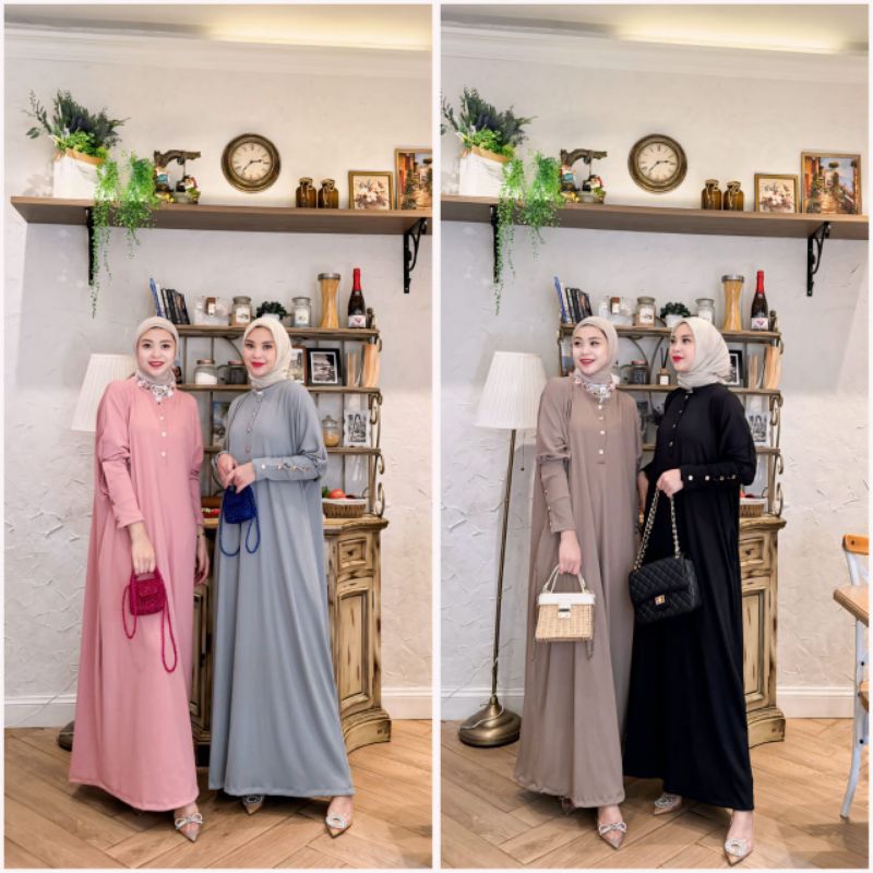 Kaftan bahan kaos Import Premium