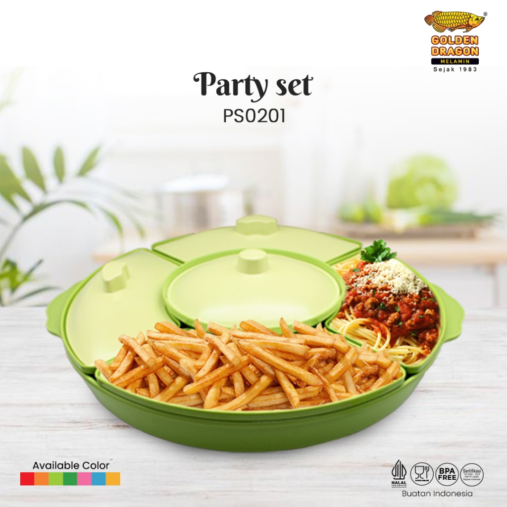 Arwana Houseware Party Set Melamine PS0101 (14 inch) - Golden Dragon Melamine