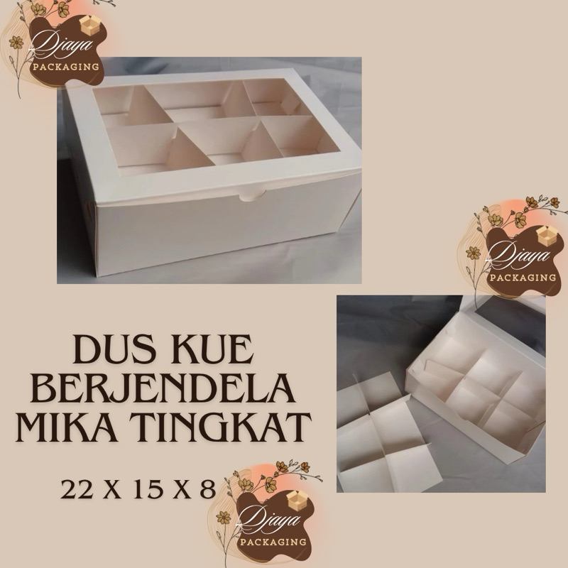 

Dus Kue Tingkat Sekat 12 Berjendela Mika 22x15x8 PUTIH