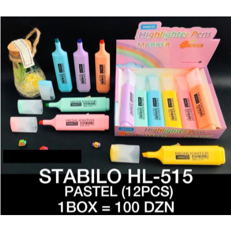 1 Lusin Stabilo Highlighter Pastel HL-515