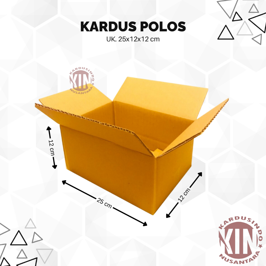 

Kardus box polos baru uk 25x12x12 cm