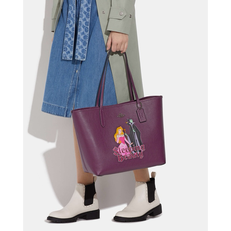 Preloved tas Coach x Disney Princess Aurora / Sleeping beauty maleficent tote bag