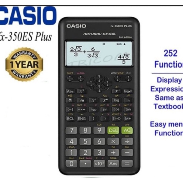 

ART W47X Kalkulator Calculator Casio Scientific ilmiah FX35ES PLUS