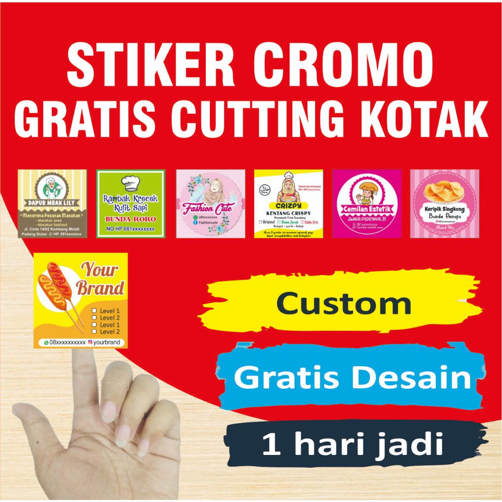 

STIKER LABEL KEMASAN KOTAK CUSTOM GRATIS CUTTING BAHAN CROMO