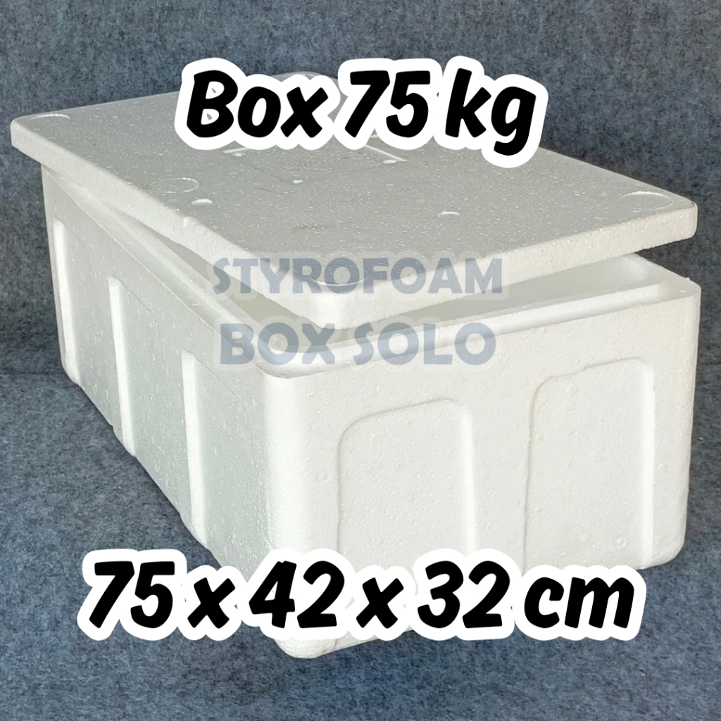 BOX 75 KG - INSTANT ONLY - Styrofoam Box Wadah Ikan Penyimpanan Ikan Packing Frozen Food Sterofoam E