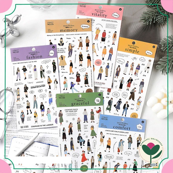 

Street chic girl ootd sticker aesthetic journal vintage deko stiker diy scrapbook MK1725