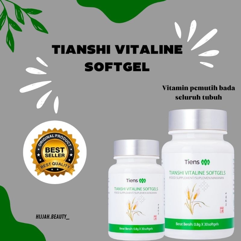 Vitaline Softgel Tiens Pemutih Tubuh  Suplemen Pemutih Badan Permanen Bpom Aman dan Halal Ori Cepat 