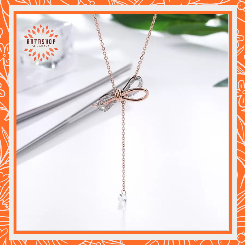 ACC078 Kalung Rantai Dengan Liontin Pita 10gr
