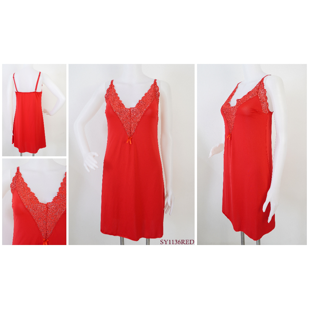 Lingerie Wanita Brukat Renda ST YVES / Baju Tidur Sexy Premium Branded Underwear SY1136RED