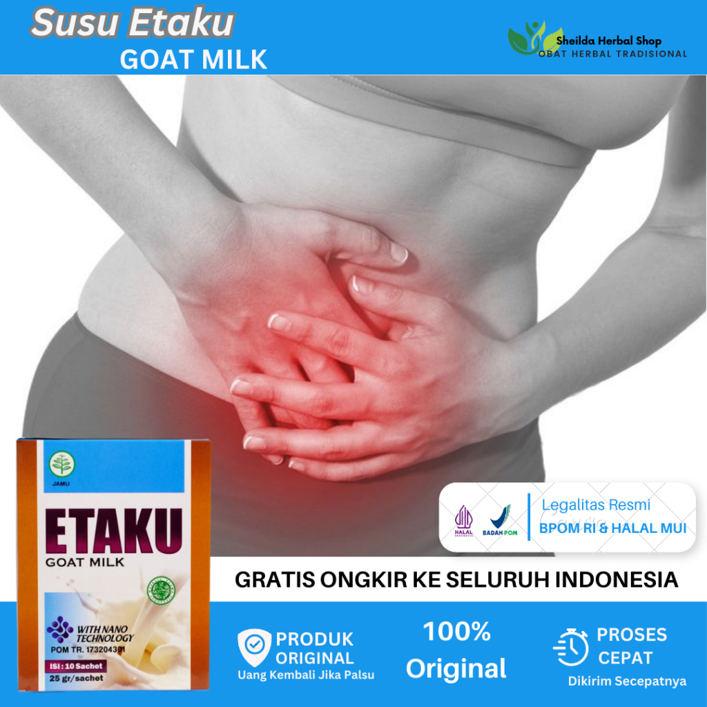 

Susu Etaku Atasi Sakit Perut Melilit, Susah BAB dan Gangguan Pencernaan, Sakit Perut Sebelah, Perut Terasa Panas Perh, Perut Keras Kembung, Bengkak