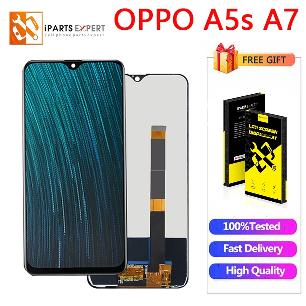 IPARTSEXPER LCD Asli untuk Oppo A5s A7 A12 AX7 Layar Pengganti Tampilan Lcd Layar Sentuh Digital unt