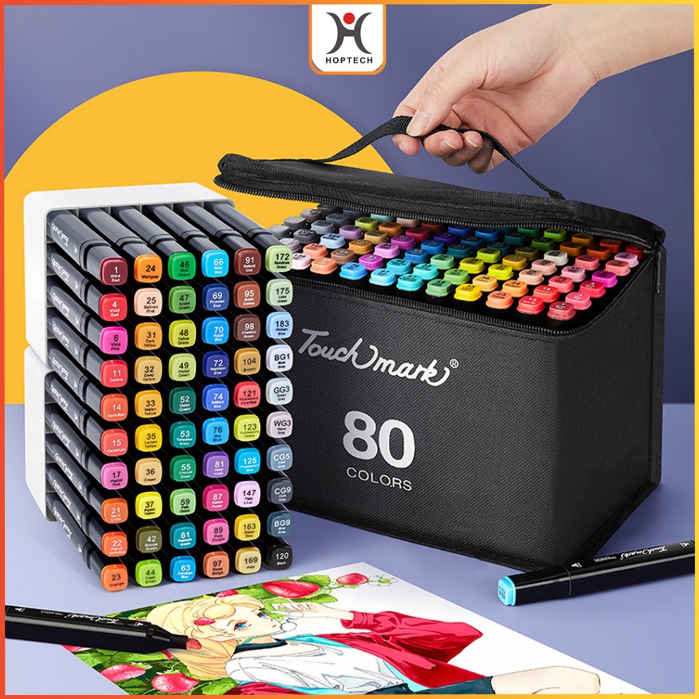 

KODE J5H6 Aimilo Spidol Warna Warni 1 Set Sketch Marker 2 Tip Touch Marker 4868 Warna