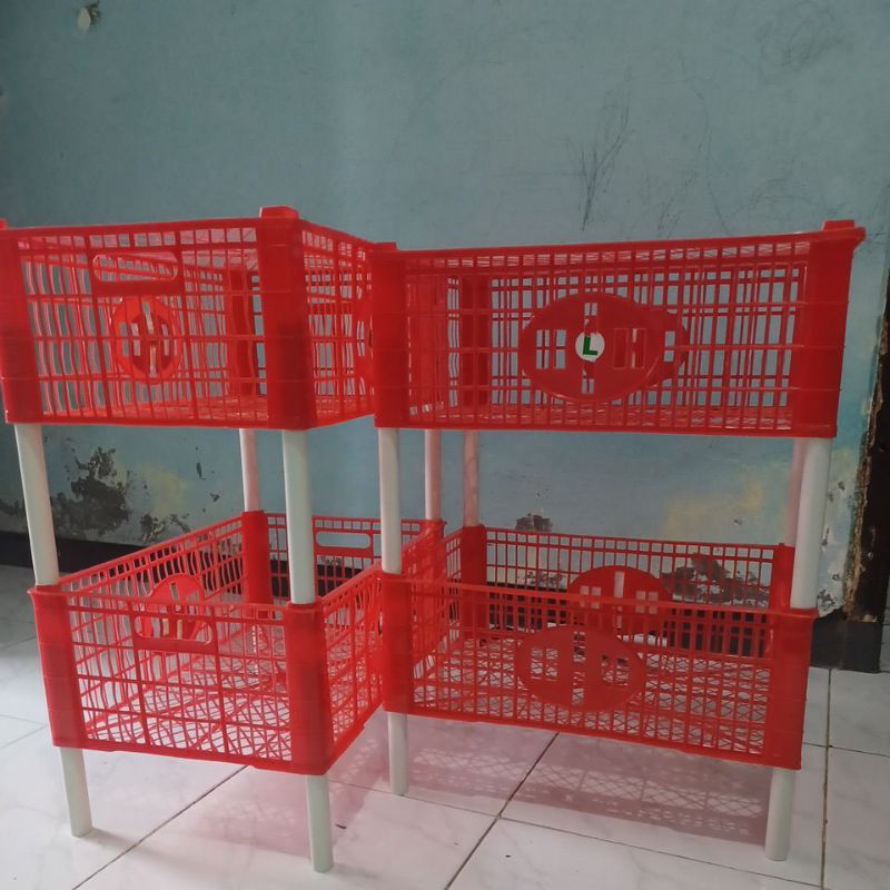 2 Susun // keranjang serbaguna /rak susun keranjang bekas buah