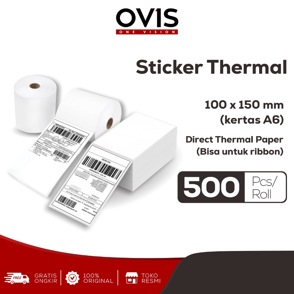 

KODE T9S7 Label Stiker Resi Thermal Direct 1x15 mm Sticker Paper Kertas A6 1x15 cm Roll Lipat