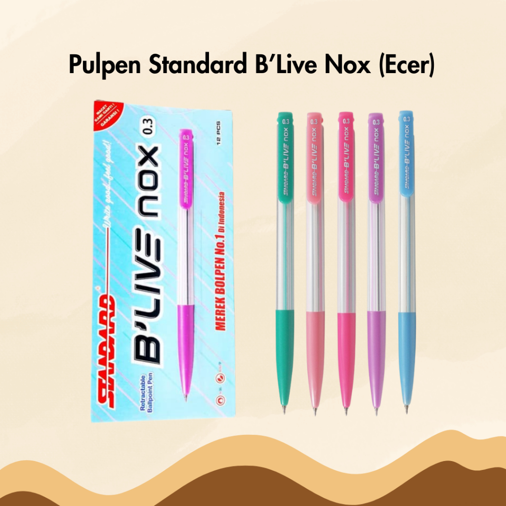 

Pulpen Standard B-Live Nox 0.3 mm Per Pcs Satuan Bolpen Bolpoin Ballpoint Pena Pen